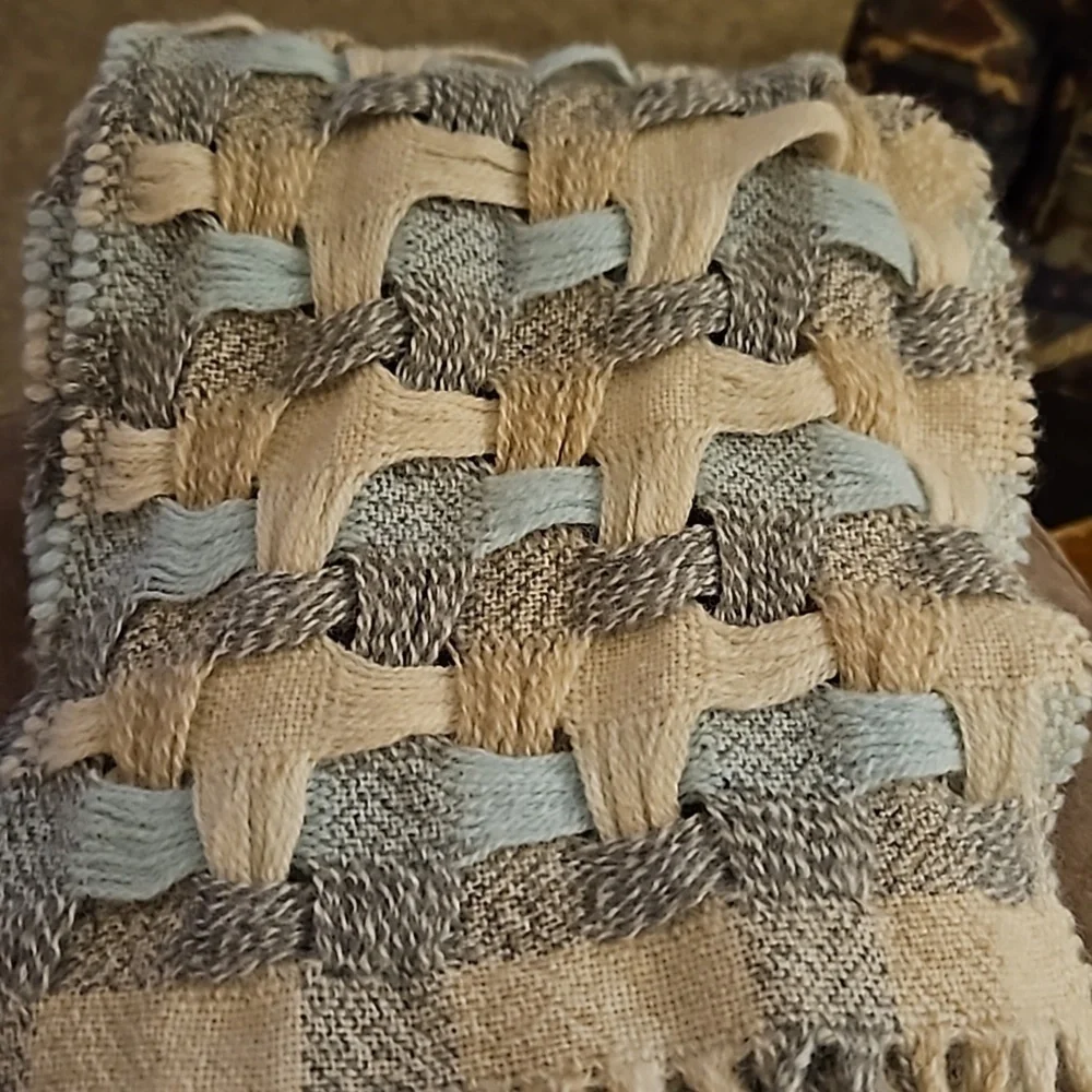 VTG Italian Basketweave Wool Scarf